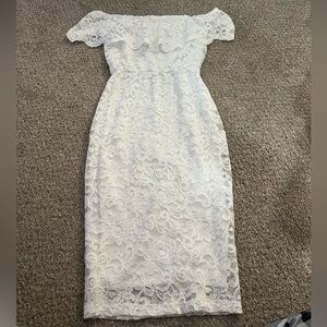 Elegant White Lace Off-Shoulder Dress